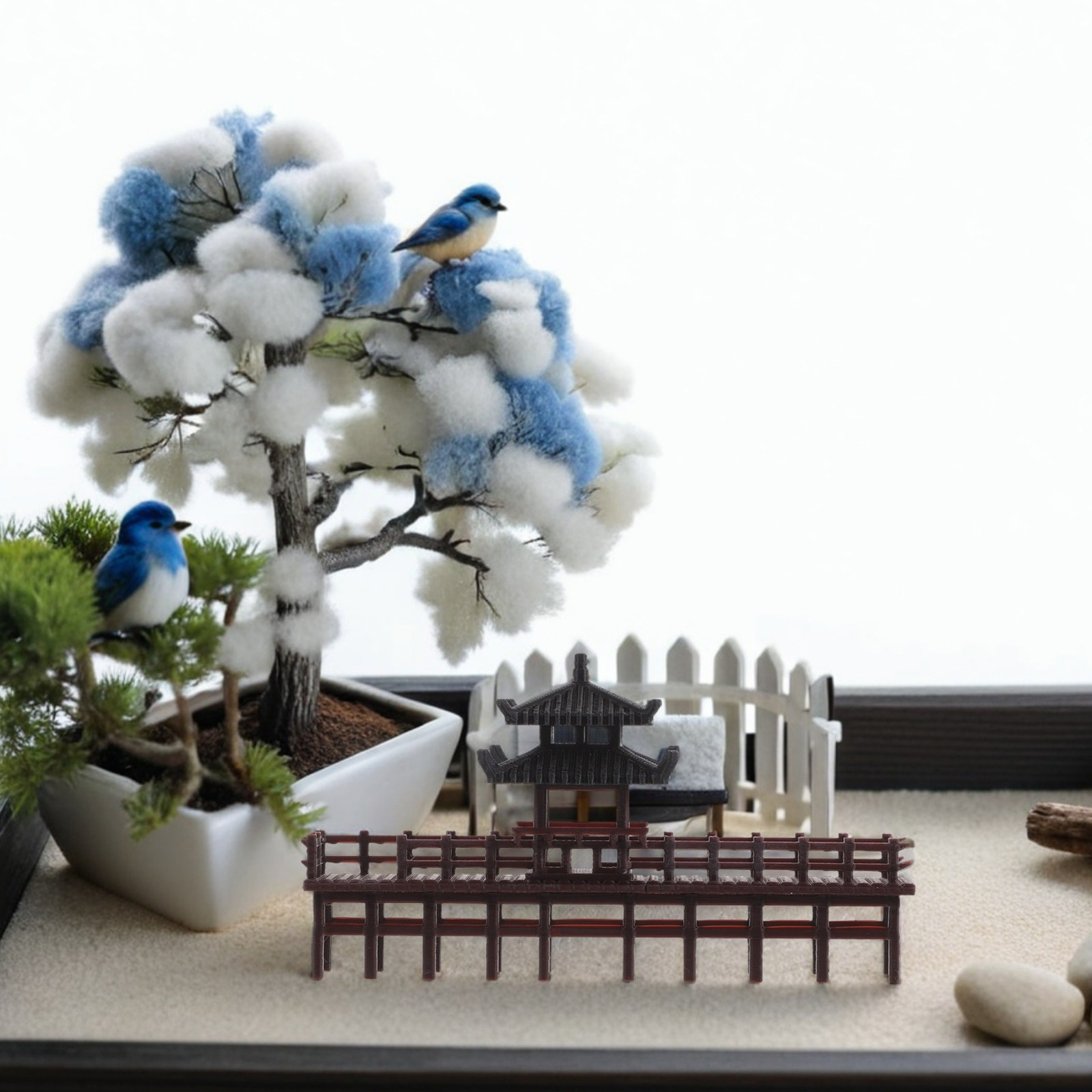 Bonsai Garden Landscape Design - Pequeño adorno de puente de pabellón