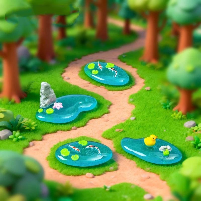 Bonsai Garden With Koi Pond - 【S】Mini adornos de resina para estanques
