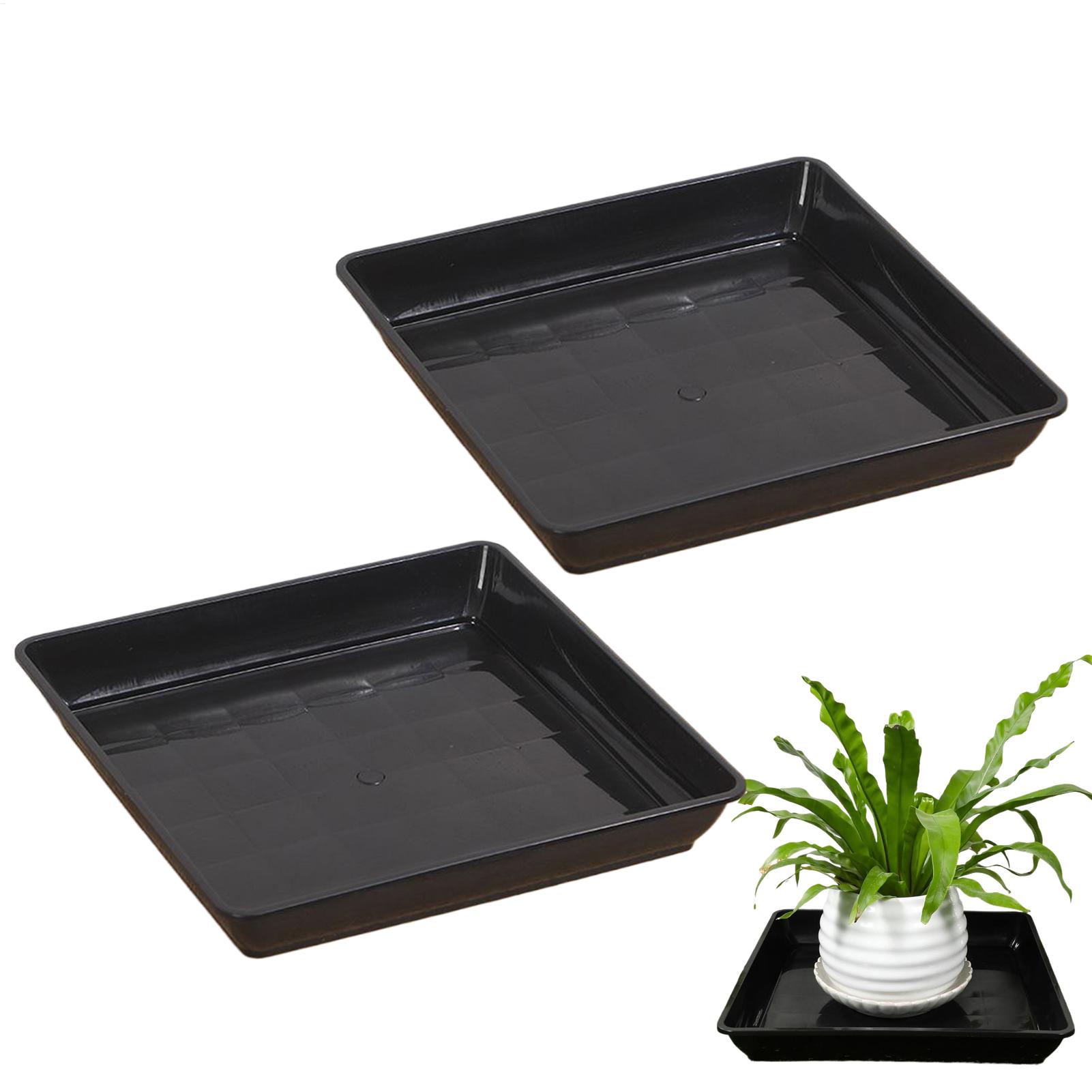 Drip Tray Saucer - Bandejas para Macetas, 2 Piezas, Cuadradas,