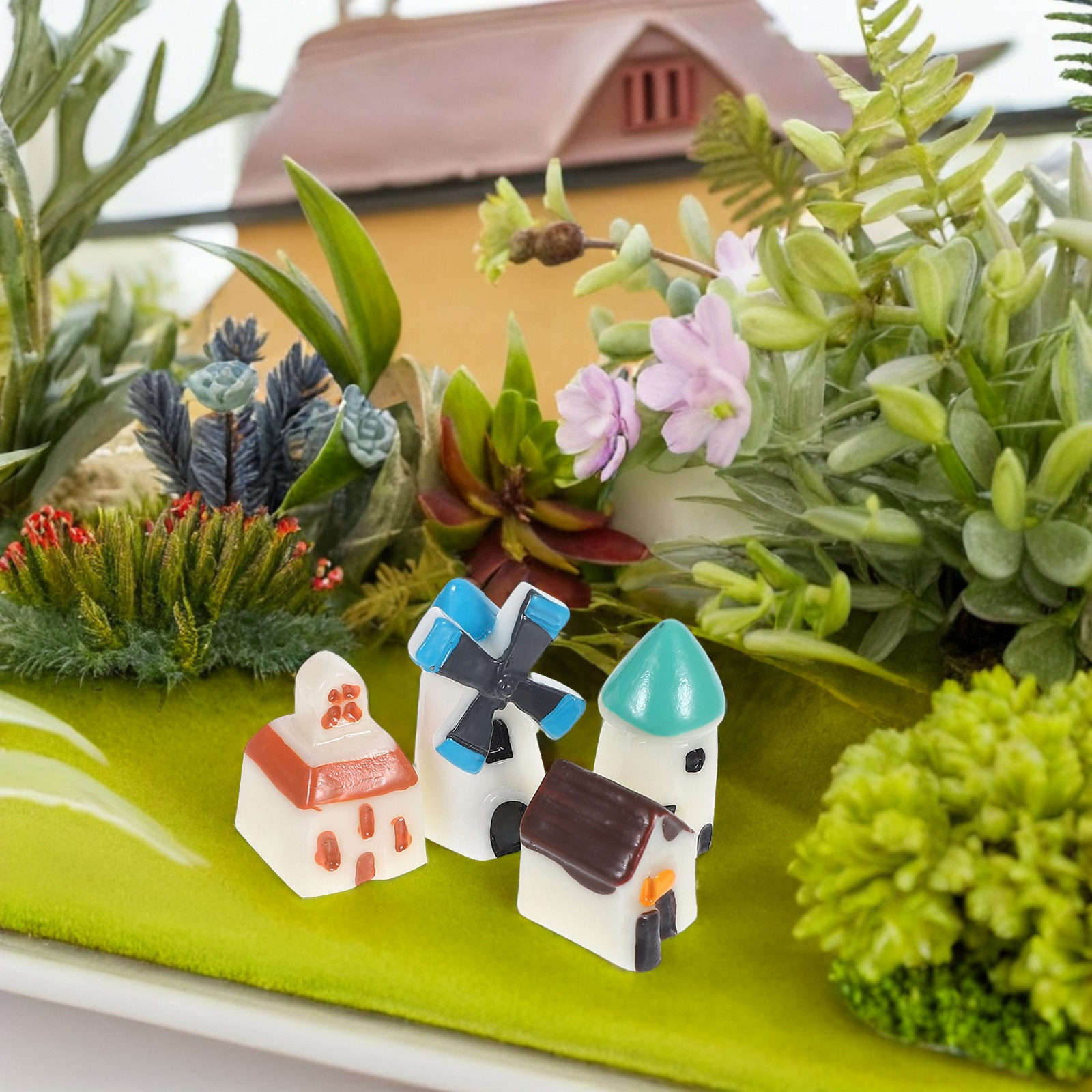 4 piezas de casitas de resina  - Bonsai Garden Landscape Design reseña y precio