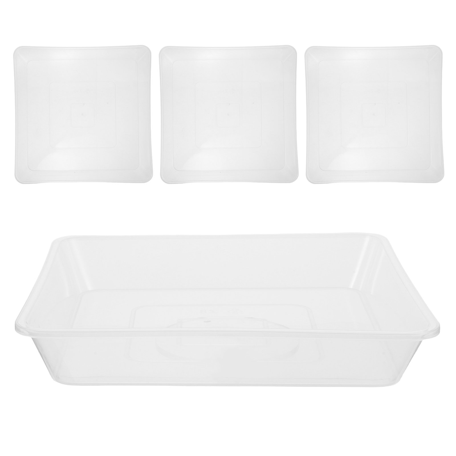 4 piezas de platos transparent - Drip Tray Saucer reseña y precio
