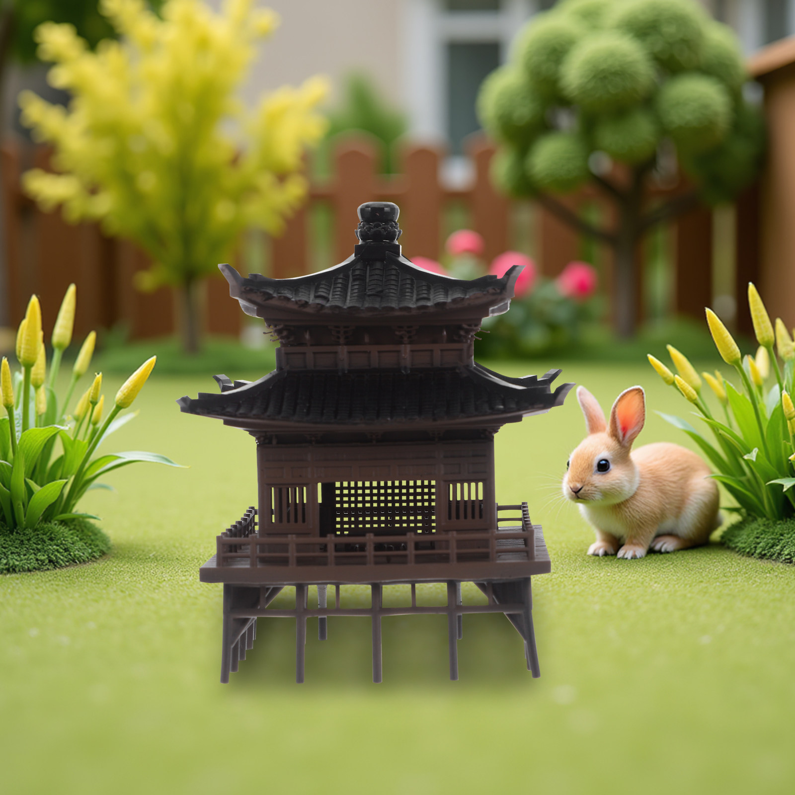 Pequeño pabellón chino en mini - Bonsai Garden Landscape Design reseña y precio